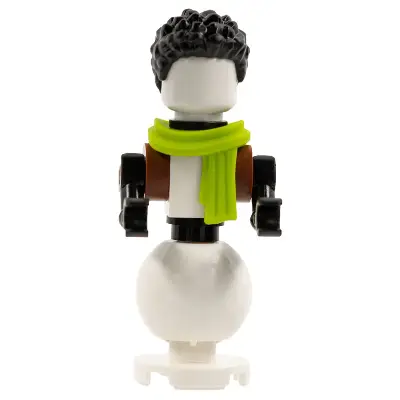  Snowman - Black Hair, Lime Scarf