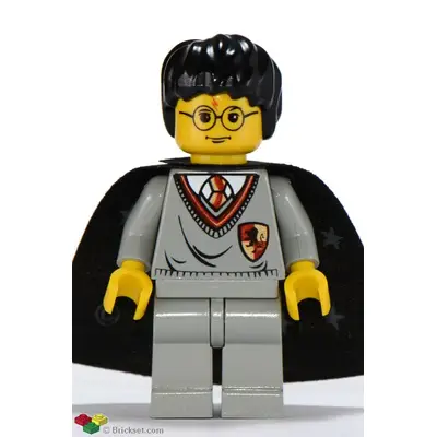 Harry Potter - Gryffindor Shield Torso, Light Gray Legs, Black Cape with Stars