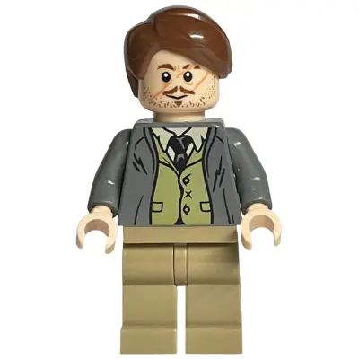  Professor Remus Lupin - Dark Bluish Gray Jacket, Olive Green Vest