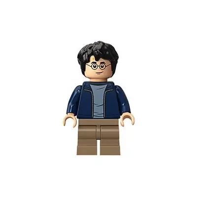  Harry Potter - Dark Blue Open Jacket over Sand Blue Shirt, Dark Tan Medium Legs