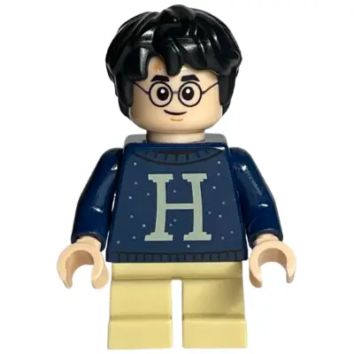  Harry Potter - Dark Blue Sweater with Letter H, Tan Short Legs