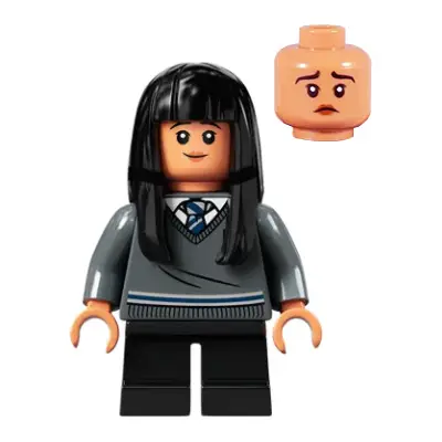 Cho Chang - Dark Bluish Gray Ravenclaw Sweater with Crest, Black Short Legs (Undetermined Hair Type)