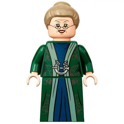  Professor Minerva McGonagall - Dark Green Robe over Dark Blue Dress, Dark Tan Hair