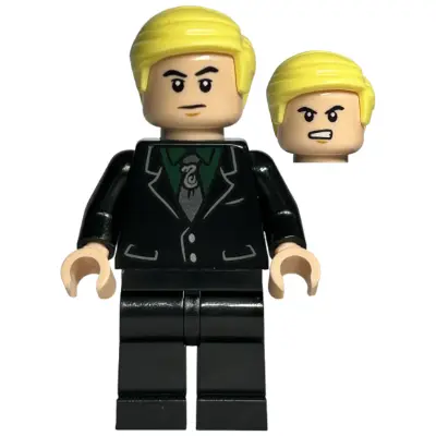  Draco Malfoy - Black Suit, Slytherin Tie, Neutral / Angry