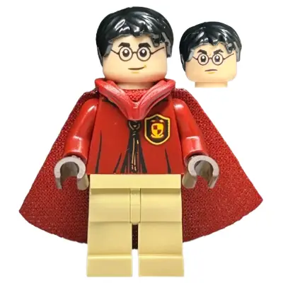  Harry Potter - Dark Red Quidditch Uniform with Hood and Cape, Tan Legs