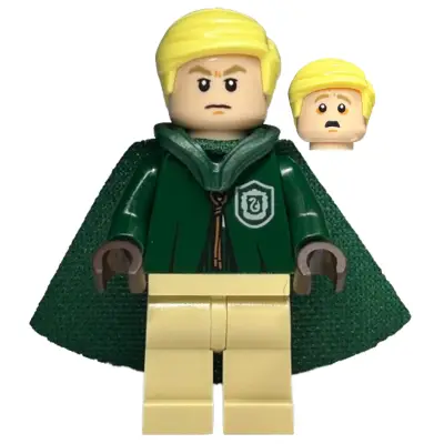  Draco Malfoy - Dark Green Slytherin Quidditch Uniform with Hood and Cape