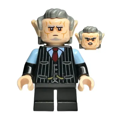  Goblin - Black Pinstripe Vest, Dark Bluish Gray Hair