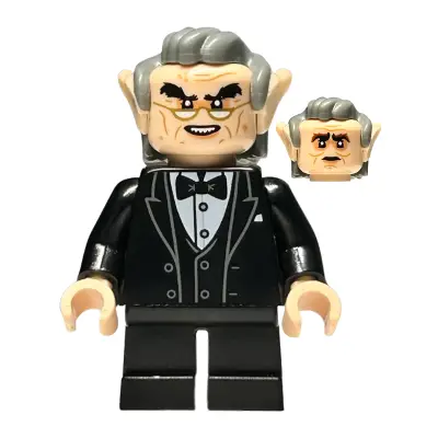  Goblin - Black Tuxedo, Dark Bluish Gray Hair, Glasses