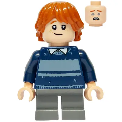  Ron Weasley - Dark Blue Striped Sweater, Dark Bluish Gray Short Legs