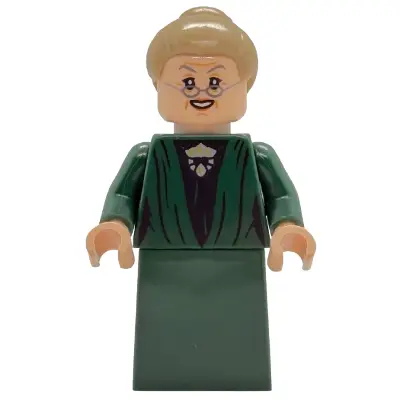  Professor Minerva McGonagall - Dark Green Robe, Plain Skirt, Dark Tan Hair
