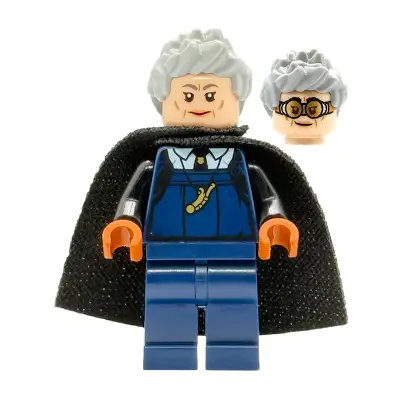  Madam Rolanda Hooch - Dark Blue Outfit with Large Whistle, Light Nougat Head, Black Spongy Cape