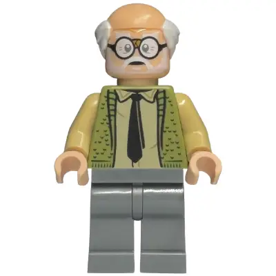  Ernie Prang - Olive Green Vest Knit, Half Bald, Dark Bluish Gray Legs