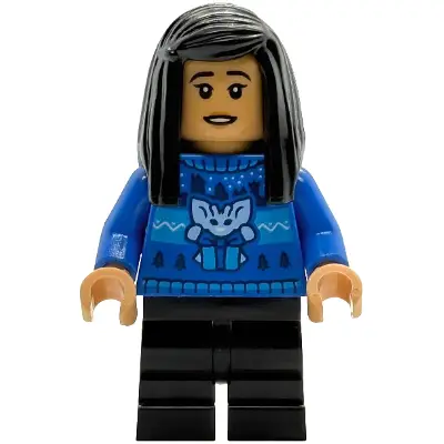  Cho Chang - Blue Holiday Sweater, Black Medium Legs