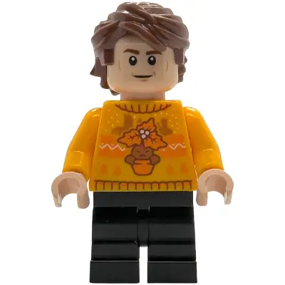  Cedric Diggory - Bright Light Orange Holiday Sweater, Black Medium Legs