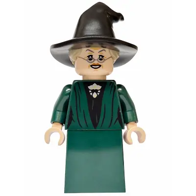  Professor Minerva McGonagall - Dark Green Robe, Plain Skirt, Hat with Hair