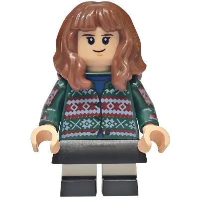  Hermione Granger - Dark Green Sweater, Printed Arms, Black Skirt, and Short Legs with White Stripes