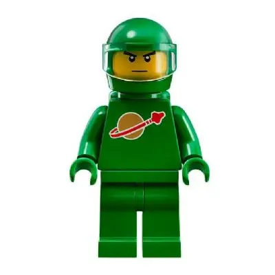  Classic Space - Green with Air Tanks and Motorcycle (Standard) Helmet with Visor (Pete)