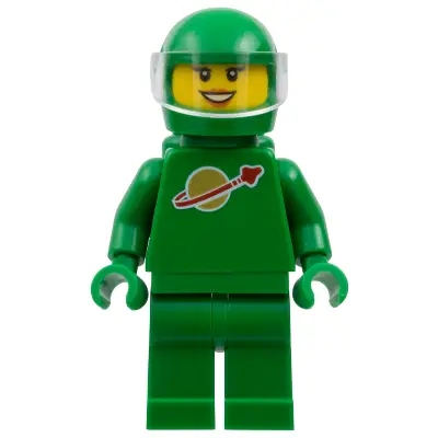  Classic Space - Green with Air Tanks and Motorcycle (Standard) Helmet with Visor (Yve)