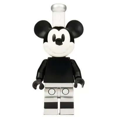  Mickey Mouse - Vintage, Metallic Silver Shorts, White Hat with Silver Top