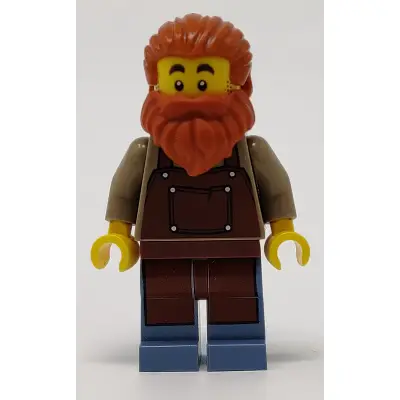  Blacksmith - Male, Reddish Brown Apron, Dark Orange Beard