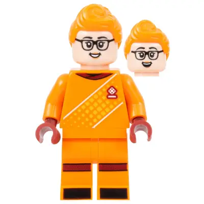  Soccer Goalie, Female, Orange Uniform, Light Nougat Skin, Orange Hair