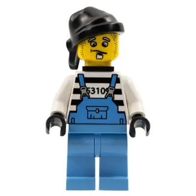  Xtreme Stunts Brickster Henchman with Medium Blue Overalls #1 with Neck Bracket