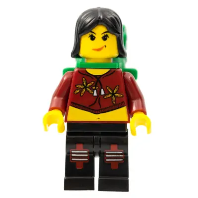  Xtreme Stunts Sky Lane, Black Female Hair, Green Backpack with Sleeping Bag