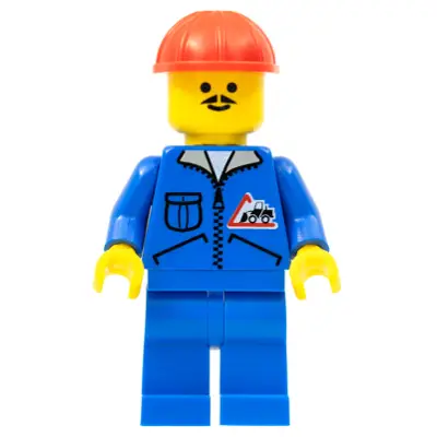  Bulldozer Logo - Blue Legs, Red Construction Helmet