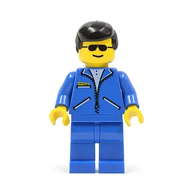  Jacket Blue - Blue Legs, Black Male Hair, Sunglasses