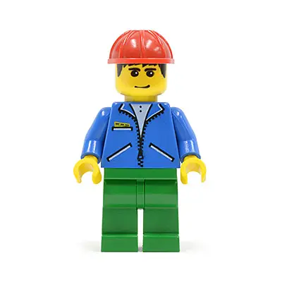  Jacket Blue - Green Legs, Red Construction Helmet