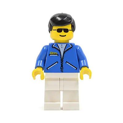  Jacket Blue - White Legs, Black Male Hair, Sunglasses