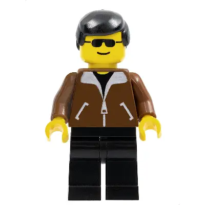  Jacket Brown - Black Legs, Black Male Hair