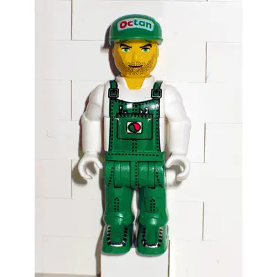  Mechanic in Green Overalls with Octan Pattern