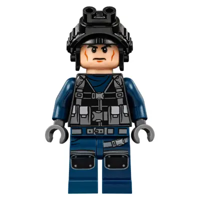  ACU Guard - Male, Black Aviator Cap with Black Night Vision Goggles, Light Nougat Head