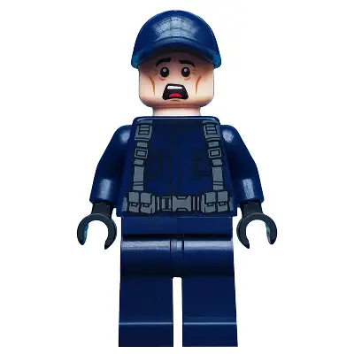  ACU Guard - Male, Dark Blue Cap, Light Nougat Head, Scared