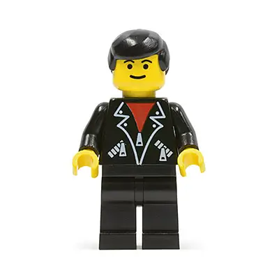  Leather Jacket with Zippers - Black Legs, Black Male Hair, Eyebrows