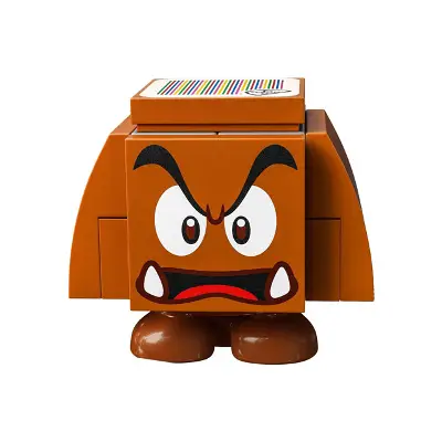  Goomba (Dark Bluish Gray Interior Pieces) - Angry, Open Mouth