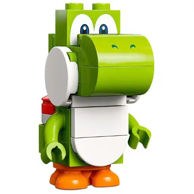  Yoshi - White Tile, Round 1 x 2 Half on Front