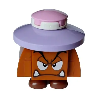  Goomba (Black Interior Pieces) - Angry, Eyelids, Lavender Hat