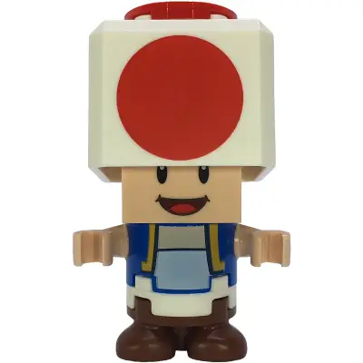  Toad - Happy, Open Mouth, Black Hinge Top Plate, Light Bluish Gray Hinge Brick and Tan 2 x 2 Plate