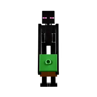  Enderman - Reddish Brown Block with Bright Green Top