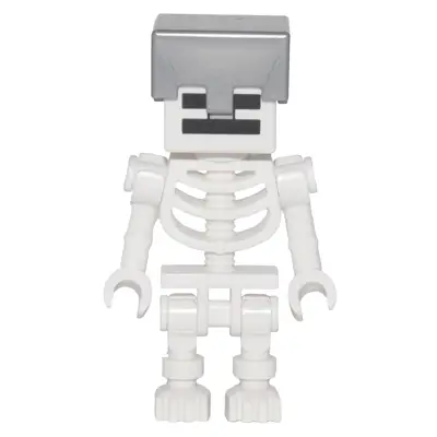  Skeleton, Minecraft - Flat Silver Helmet