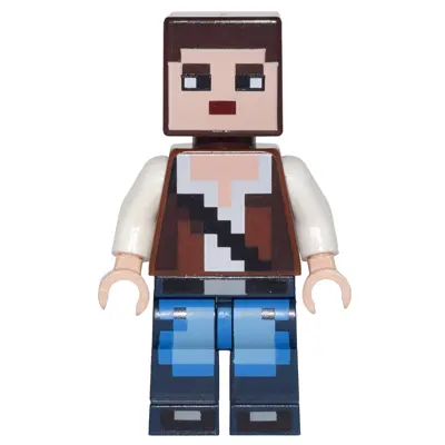  Minecraft Skin 3 - Pixelated, Reddish Brown Vest with Strap and Blue Jeans