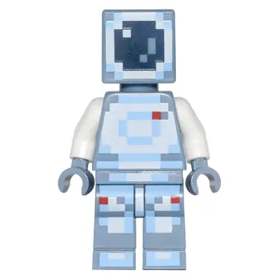  Minecraft Skin 4 - Pixelated, White and Bright Light Blue Spacesuit and Dark Blue Visor