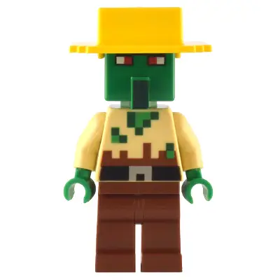  Zombie Villager - Tan Torso, Yellow Hat