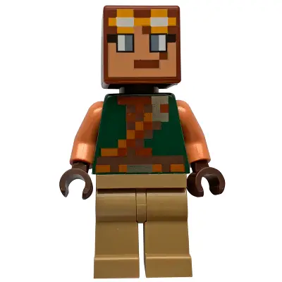  Hero - Dark Green Torso, Dark Tan Legs, Bright Light Orange Goggles