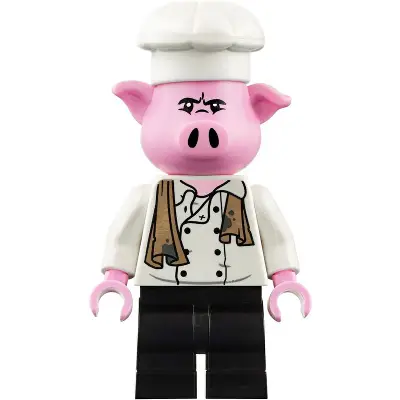  Pigsy - White Chef Jacket with Dirty Towel, Black Medium Legs