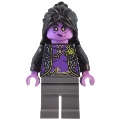  Spider Queen - Black Hair, Dark Bluish Gray Legs