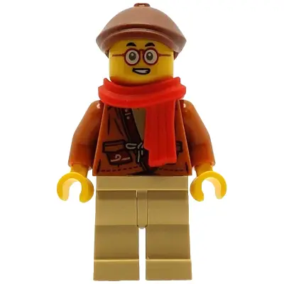  Mr. Tang - Dark Orange Jacket, Reddish Brown Flat Cap