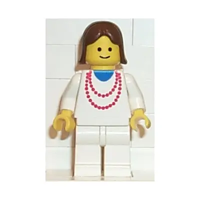  Necklace Red - White Legs, Brown Female Hair